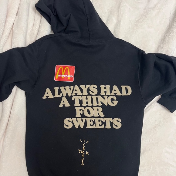 Travis Scott x McDonald's Apple Pie Hoodie Washed Black - Picture 2 of 2